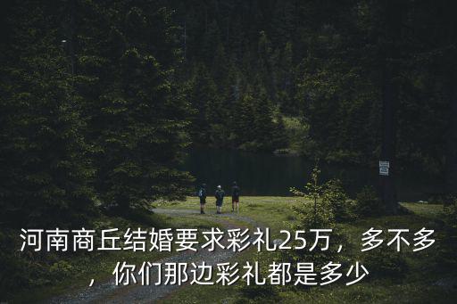 河南商丘結婚要求彩禮25萬，多不多，你們那邊彩禮都是多少