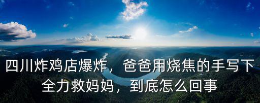 昨天四川哪里發生了爆炸,四川炸雞店爆炸