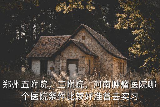 鄭州五附院，三附院，河南腫瘤醫院哪個醫院條件比較好準備去實習