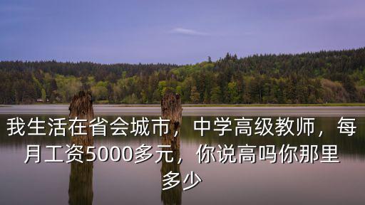 我生活在省會城市，中學高級教師，每月工資5000多元，你說高嗎你那里多少