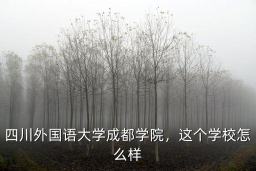 四川外國語大學西區教學樓在哪里,四川外國語大學怎么樣