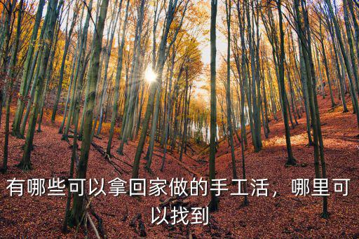 自貢附近哪里有手工活,哪里有手工活做