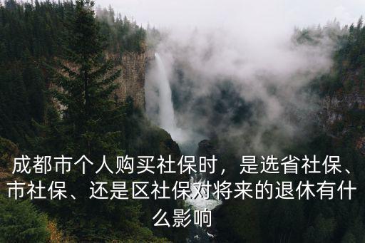 成都市個人購買社保時，是選省社保、市社保、還是區(qū)社保對將來的退休有什么影響