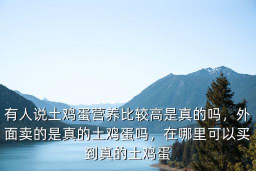有人說土雞蛋營養比較高是真的嗎，外面賣的是真的土雞蛋嗎，在哪里可以買到真的土雞蛋