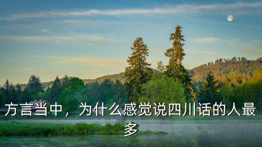 四川方言哪里人最多,有人說四川方言和湖北黃岡
