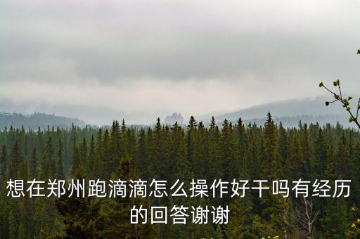 想在鄭州跑滴滴怎么入手呢,想在鄭州跑滴滴怎么操作