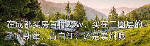 四川的新津縣在哪里,買在三圈層的新津