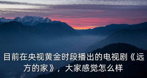 目前在央視黃金時(shí)段播出的電視劇《遠(yuǎn)方的家》，大家感覺怎么樣