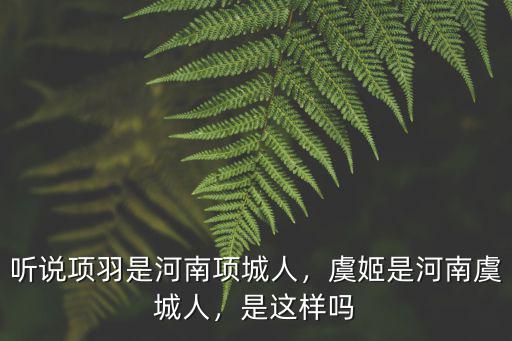 河南虞城縣是屬于哪里,聽說項羽是河南項城人