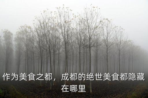作為美食之都，成都的絕世美食都隱藏在哪里