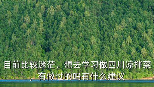 目前比較迷茫，想去學習做四川涼拌菜，有做過的嗎有什么建議