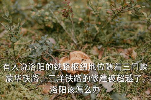 有人說洛陽的鐵路樞紐地位隨著三門峽蒙華鐵路、三洋鐵路的修建被超越了，洛陽該怎么辦