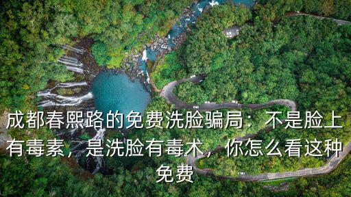 成都春熙路的免費洗臉騙局：不是臉上有毒素，是洗臉有毒術，你怎么看這種免費