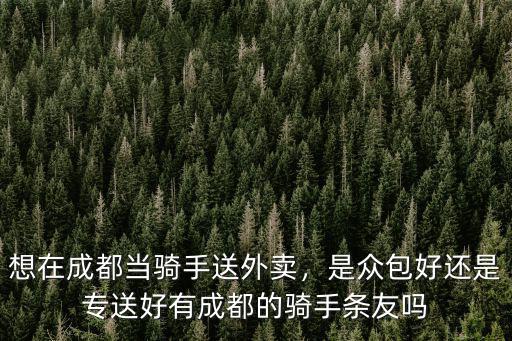 成都哪里送外賣好掙錢,現在送外賣掙錢嗎