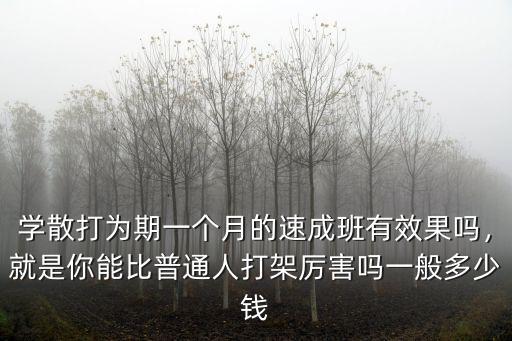 學(xué)散打?yàn)槠谝粋€(gè)月的速成班有效果嗎，就是你能比普通人打架厲害嗎一般多少錢(qián)