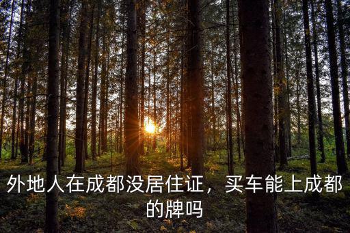 成都可以在哪里上車牌,外地人在成都沒居住證