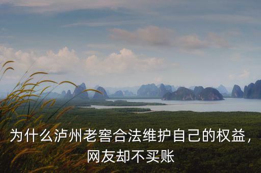為什么瀘州老窖合法維護自己的權益，網友卻不買賬