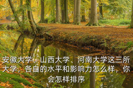 安徽大學(xué)、山西大學(xué)、河南大學(xué)這三所大學(xué)，各自的水平和影響力怎么樣，你會(huì)怎樣排序