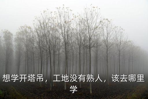 想學開塔吊，工地沒有熟人，該去哪里學
