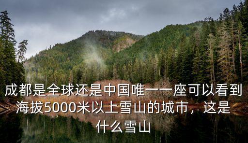 成都在哪里看到雪山,成都有雪山嗎