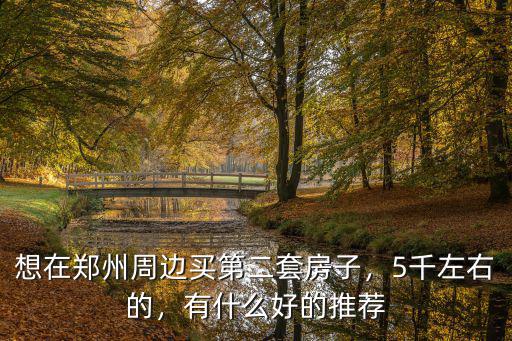想在鄭州周邊買第二套房子，5千左右的，有什么好的推薦