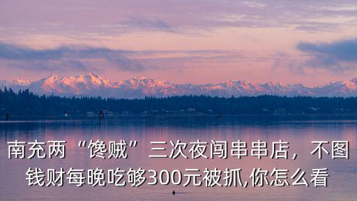 南充兩“饞賊”三次夜闖串串店，不圖錢(qián)財(cái)每晚吃夠300元被抓,你怎么看