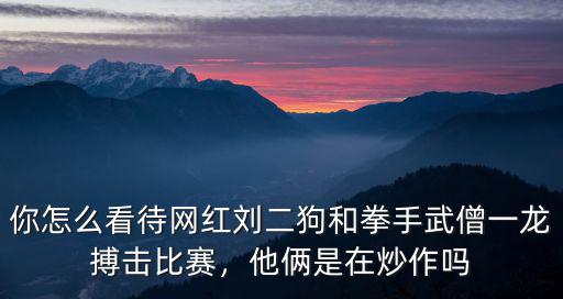 你怎么看待網(wǎng)紅劉二狗和拳手武僧一龍搏擊比賽，他倆是在炒作嗎