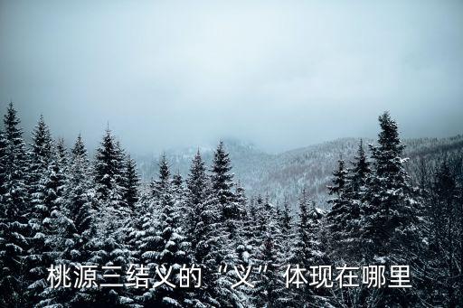桃源三結義的“義”體現在哪里