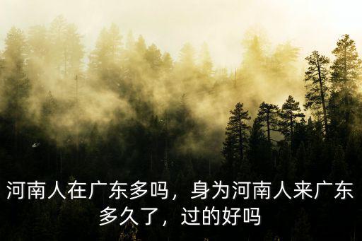 河南人在廣東多嗎，身為河南人來廣東多久了，過的好嗎