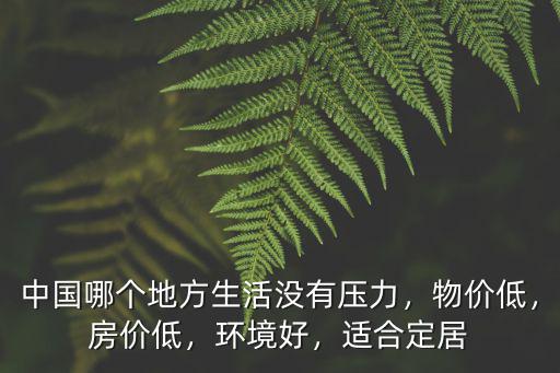 中國(guó)哪個(gè)地方生活沒有壓力，物價(jià)低，房?jī)r(jià)低，環(huán)境好，適合定居