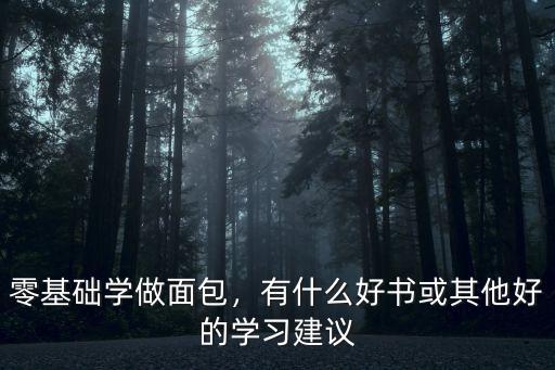 零基礎學做面包，有什么好書或其他好的學習建議