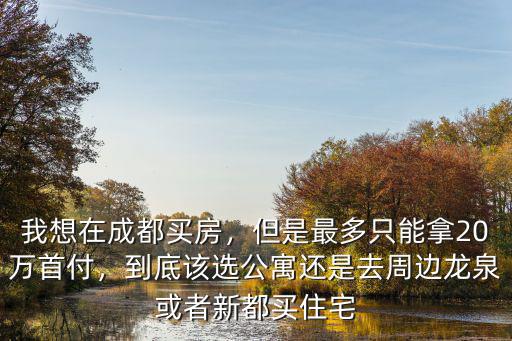 我想在成都買房，但是最多只能拿20萬首付，到底該選公寓還是去周邊龍泉或者新都買住宅