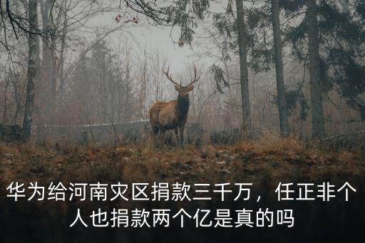 華為給河南災(zāi)區(qū)捐款三千萬，任正非個人也捐款兩個億是真的嗎