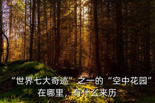 鄭州空中花園建在哪里,現(xiàn)實(shí)版空中花園