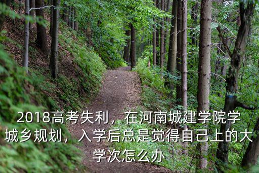 2018高考失利，在河南城建學院學城鄉規劃，入學后總是覺得自己上的大學次怎么辦