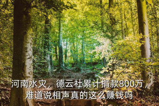 河南水災，德云社累計捐款800萬，難道說相聲真的這么賺錢嗎