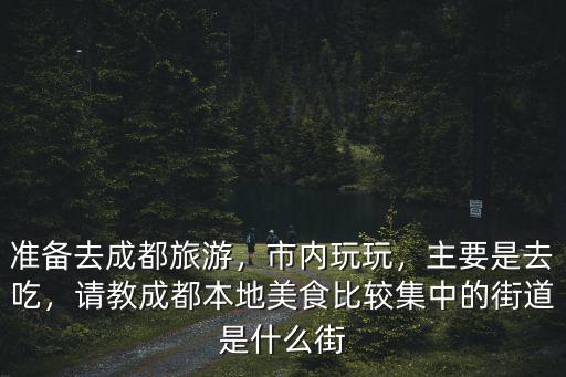 準(zhǔn)備去成都旅游，市內(nèi)玩玩，主要是去吃，請教成都本地美食比較集中的街道是什么街