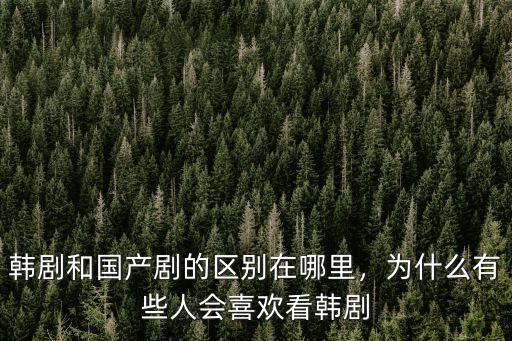 韓劇和國產劇的區別在哪里，為什么有些人會喜歡看韓劇