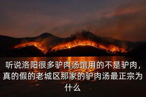 聽說洛陽很多驢肉湯館用的不是驢肉，真的假的老城區(qū)那家的驢肉湯最正宗為什么
