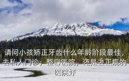請問小孩矯正牙齒什么年齡階段最佳，去私人門診，整容醫院，還是去正規的醫院好