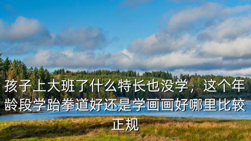 孩子上大班了什么特長也沒學，這個年齡段學跆拳道好還是學畫畫好哪里比較正規