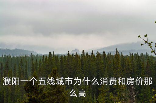 濮陽一個五線城市為什么消費和房價那么高