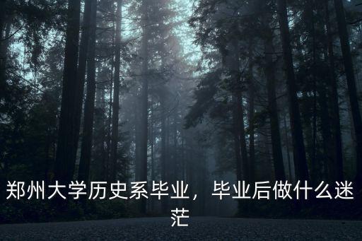 鄭州大學(xué)歷史系畢業(yè)，畢業(yè)后做什么迷茫
