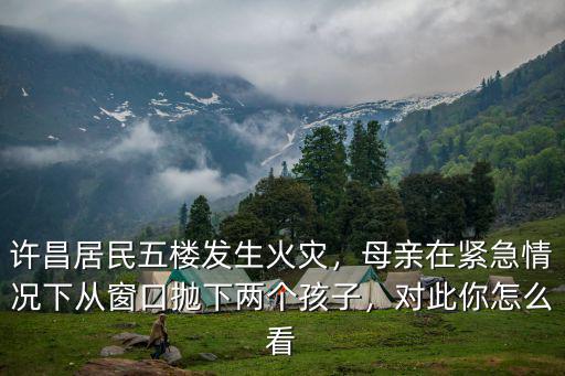 許昌居民五樓發(fā)生火災(zāi)，母親在緊急情況下從窗口拋下兩個孩子，對此你怎么看