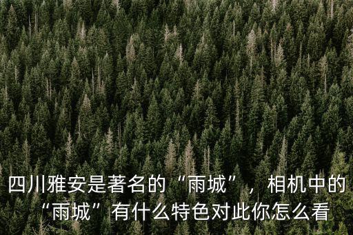 雅安雨城屬于哪里,雅安為什么被稱為雨城