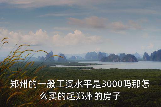 鄭州的一般工資水平是3000嗎那怎么買的起鄭州的房子