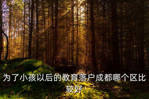 為了小孩以后的教育落戶成都哪個區比較好