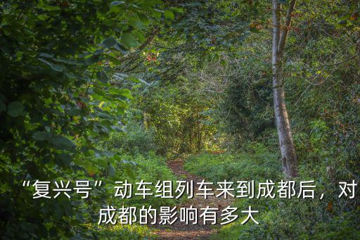 “復興號”動車組列車來到成都后，對成都的影響有多大