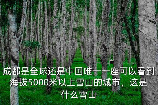 成都是全球還是中國唯一一座可以看到海拔5000米以上雪山的城市，這是什么雪山