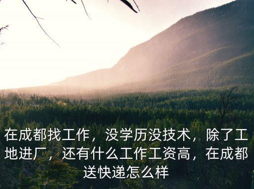成都文盲在哪里找工作,在成都找工作